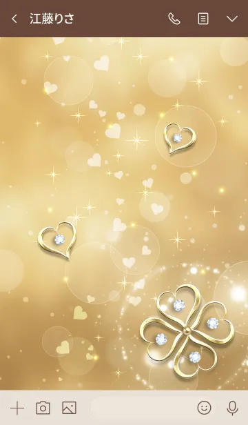 [LINE着せ替え] 運気アップ Love Heart Clover Gold☆彡の画像3