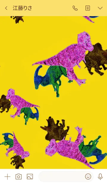 [LINE着せ替え] Dinosaurs Yellowの画像3