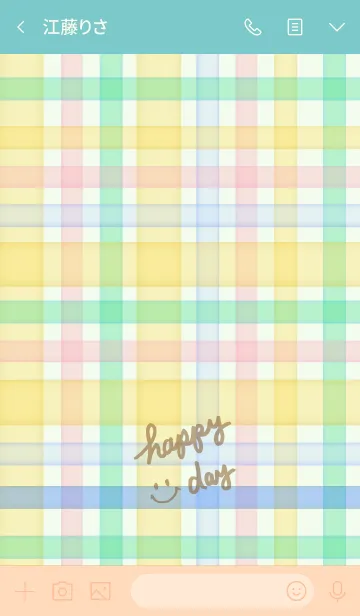 [LINE着せ替え] カラフルチェック2-スマイル10-の画像3