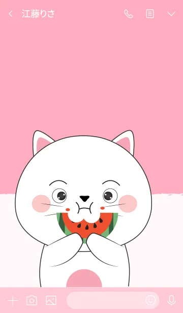 [LINE着せ替え] I'm Cute Cute White Cat Theme (jp)の画像3