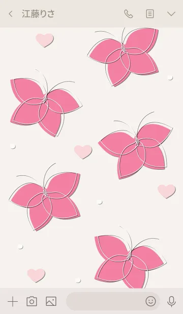 [LINE着せ替え] Cute butterflies 29 :)の画像3
