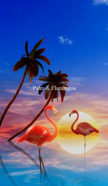[LINE着せ替え] Palm ＆ Flamingosの画像1