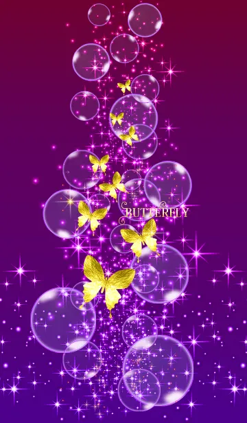 [LINE着せ替え] 幸運を呼び込む八蝶*36 紫の画像1