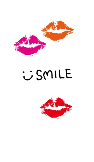 [LINE着せ替え] キスマーク-白スマイル21-の画像1