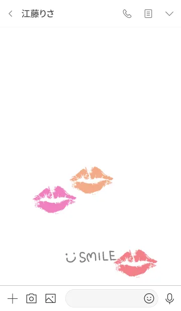 [LINE着せ替え] キスマーク-白スマイル21-の画像3