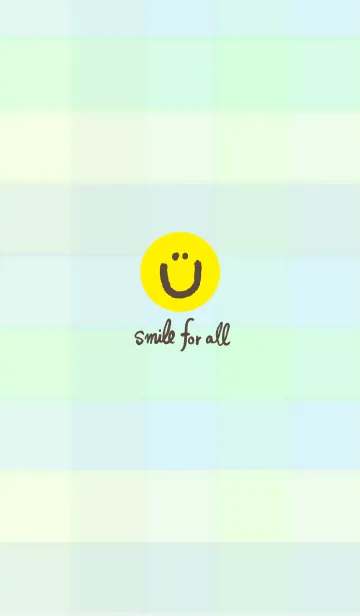[LINE着せ替え] 緑色チェック-スマイル12-の画像1
