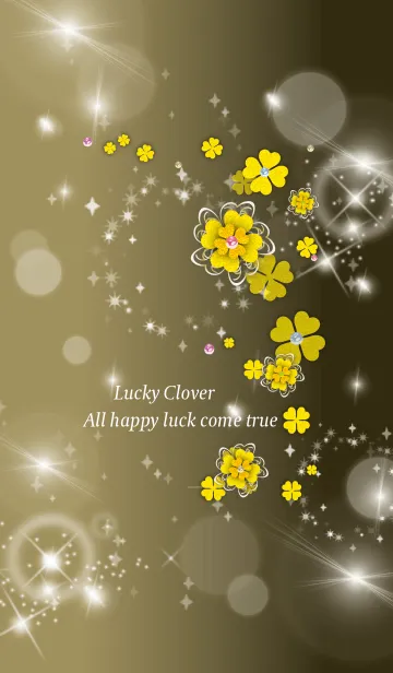 [LINE着せ替え] ゴールド : 全運UP！上品な金クローバーの画像1