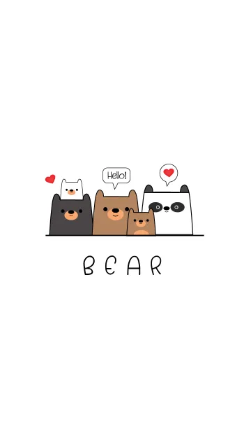 [LINE着せ替え] I LOVE U BEAR THEME (jp)の画像1