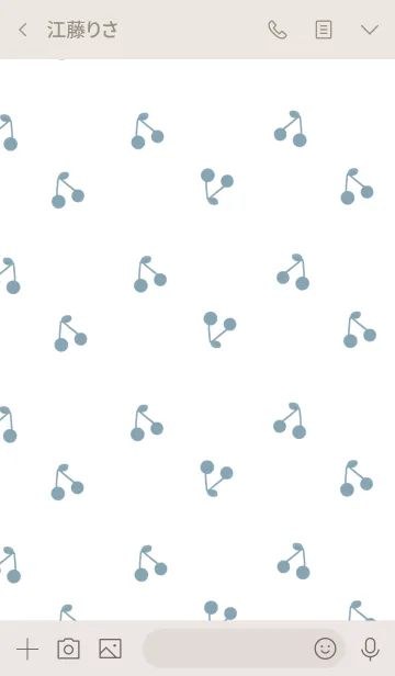 [LINE着せ替え] ブルーベージュとさくらんぼの画像3
