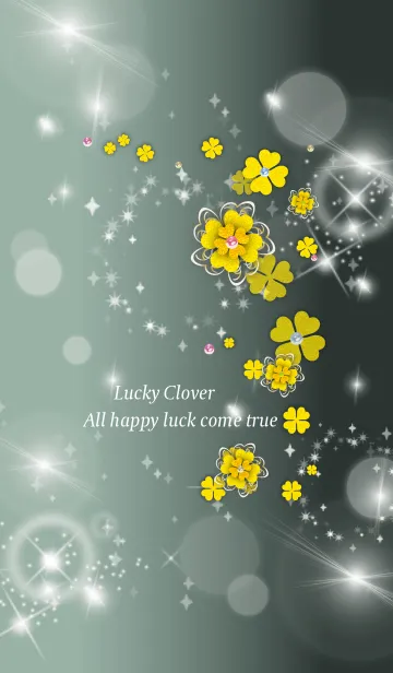 [LINE着せ替え] カーキ : 全運UP！上品な金クローバーの画像1