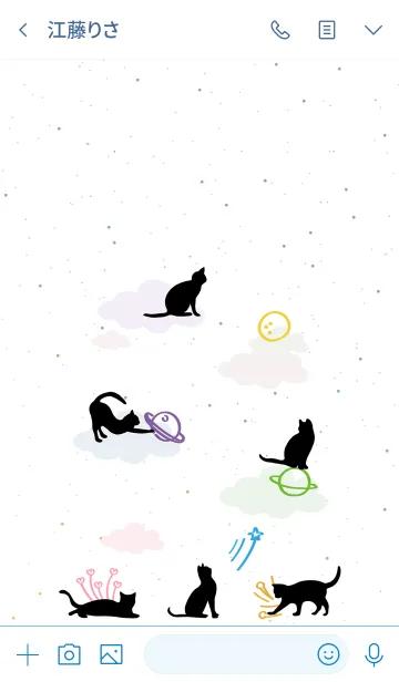 [LINE着せ替え] 面白い黒猫スペースの画像3