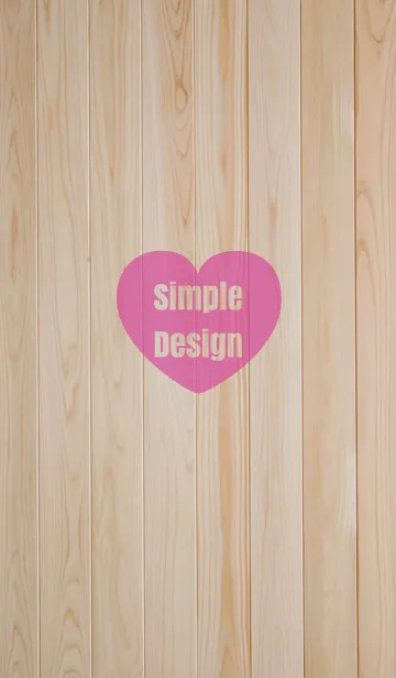 [LINE着せ替え] Wood Simple Design Heart Pink ver.の画像1