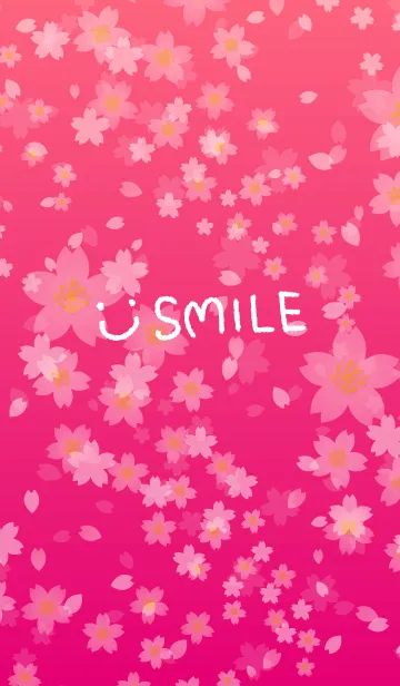 [LINE着せ替え] 桜ピンク-スマイル21-の画像1