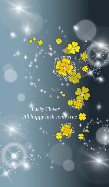 [LINE着せ替え] ベージュブルー:全運UP！上品な金クローバーの画像1