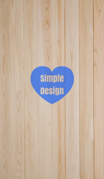 [LINE着せ替え] Wood Simple Design Heart Blue ver.の画像1