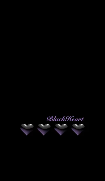[LINE着せ替え] ブラック ハート No.1-2の画像1