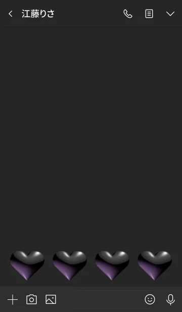 [LINE着せ替え] ブラック ハート No.1-2の画像3