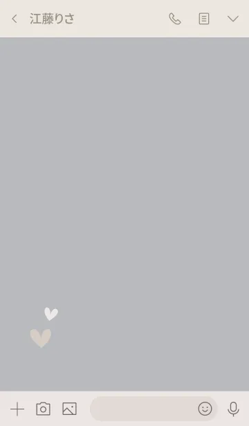 [LINE着せ替え] 使いやすいワンポイントハート・大人グレーの画像3