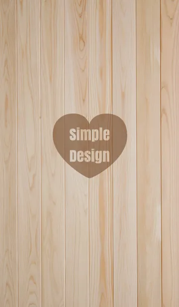 [LINE着せ替え] Wood Simple Design Heart Brown ver.の画像1