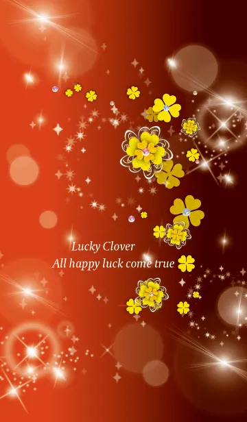 [LINE着せ替え] 赤 : 全運UP！上品な金クローバーの画像1