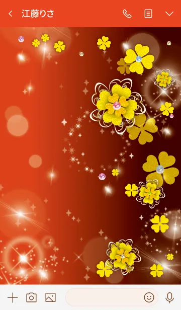 [LINE着せ替え] 赤 : 全運UP！上品な金クローバーの画像3