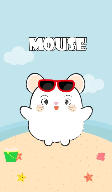 [LINE着せ替え] Summer Fat White Mouse theme (jp)の画像1
