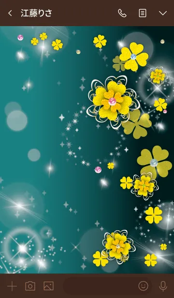 [LINE着せ替え] 茶色と緑 : 全運UP！上品な金クローバーの画像3