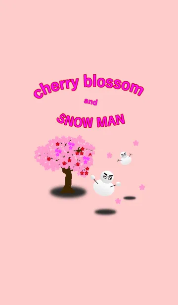 [LINE着せ替え] 桜の木と雪だるま（snow man）の画像1