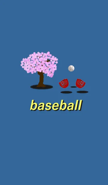 [LINE着せ替え] 桜の木と野球（baseball）の画像1