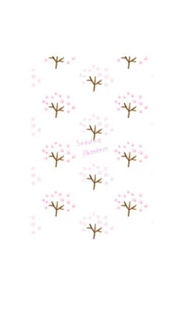 [LINE着せ替え] ほんのり、桜の水彩パターンの画像1