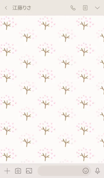 [LINE着せ替え] ほんのり、桜の水彩パターンの画像3