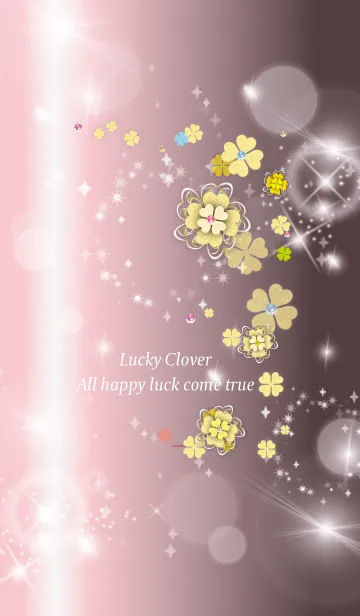 [LINE着せ替え] ピンク : 大人可愛い運気上昇クローバーの画像1