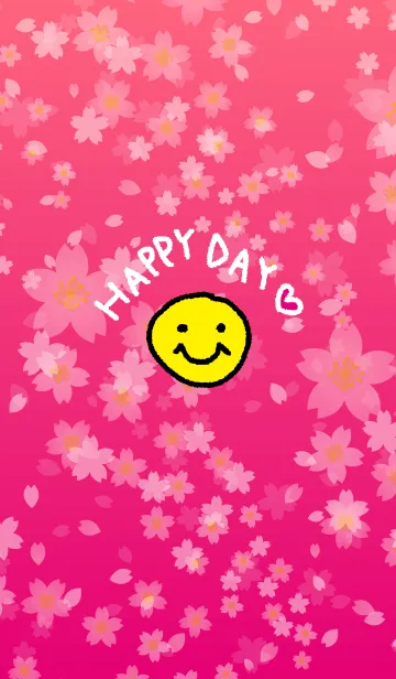 [LINE着せ替え] 桜ピンク-スマイル14-の画像1