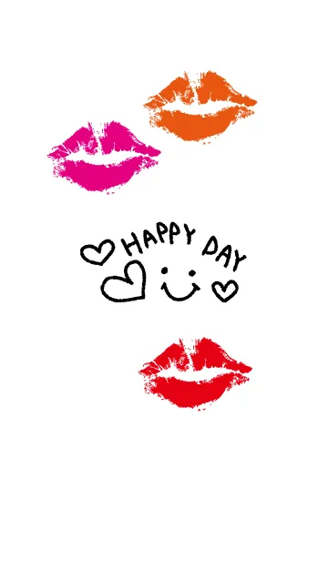 [LINE着せ替え] キスマーク-白スマイル16-の画像1