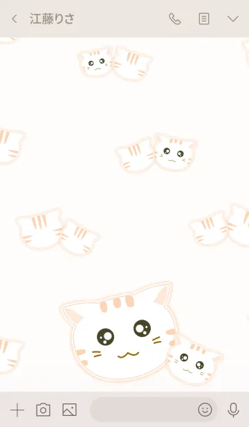 [LINE着せ替え] Cute Little Cat！ (Beige V.1)の画像3