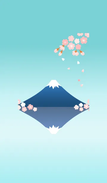 [LINE着せ替え] 毎日が桜の季節-富士山の反射の画像1