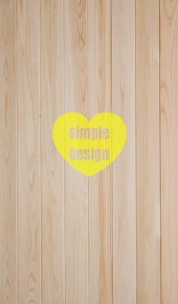 [LINE着せ替え] Wood Simple Design Heart Yellow ver.の画像1