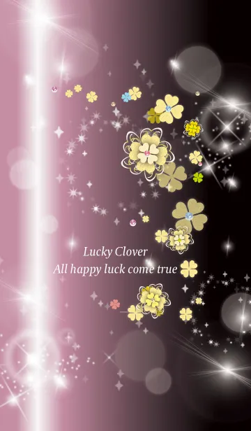 [LINE着せ替え] 黒とピンク :大人可愛い運気上昇クローバーの画像1