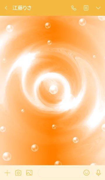 [LINE着せ替え] Bubbles-Water Surface-Orangeの画像3