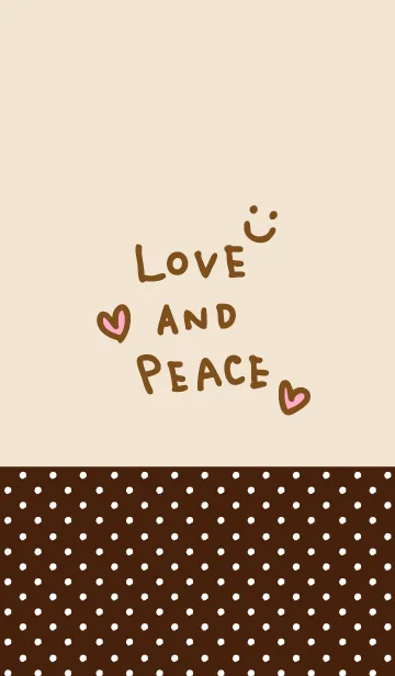 [LINE着せ替え] ベージュ茶水玉スマイル6の画像1