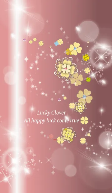 [LINE着せ替え] 赤 : 大人可愛い運気上昇クローバーの画像1