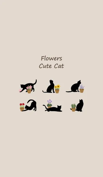 [LINE着せ替え] 黒猫は花が大好きの画像1