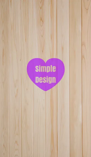 [LINE着せ替え] Wood Simple Design Heart Purple ver.の画像1