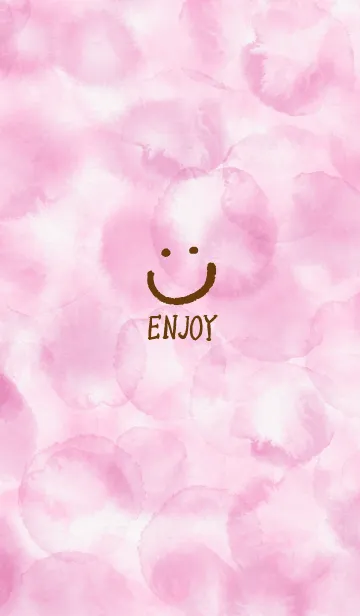 [LINE着せ替え] スマイル-水彩ピンク色4-の画像1