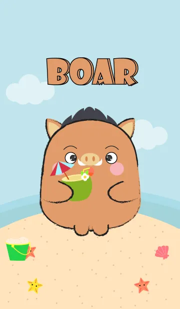 [LINE着せ替え] Summer Fat Boar theme (jp)の画像1