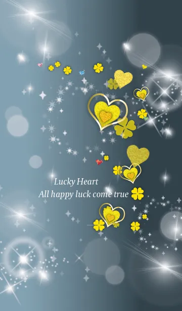 [LINE着せ替え] ベージュと青 : 全運気上昇！華やかなハートの画像1