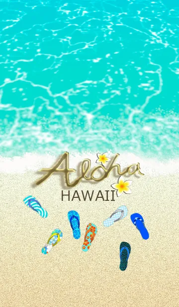 [LINE着せ替え] 運気アップ金アロハ*ハワイ＊ALOHA+98の画像1