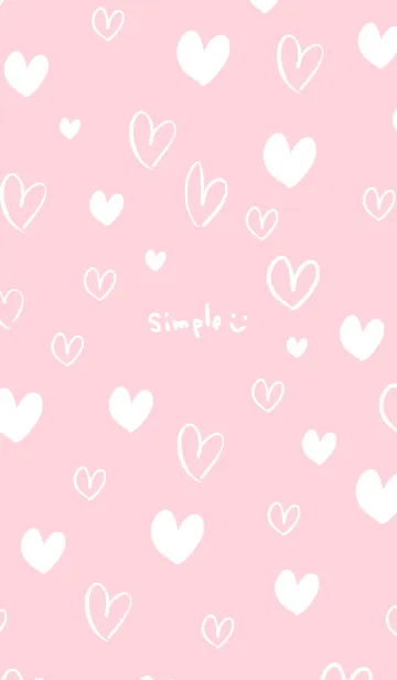 [LINE着せ替え] シンプルたくさんハートピンク20の画像1