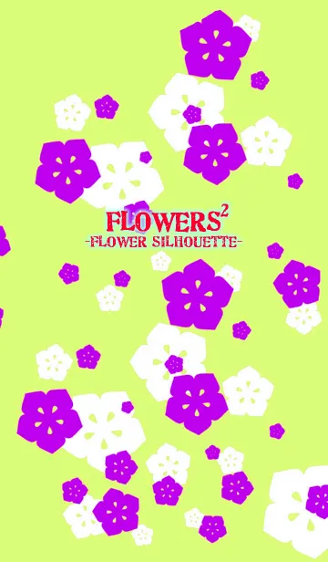 [LINE着せ替え] FLOWERS2-Flower silhouette-Bright greenの画像1