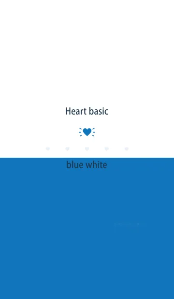 [LINE着せ替え] Heart basic ブルー ホワイトの画像1